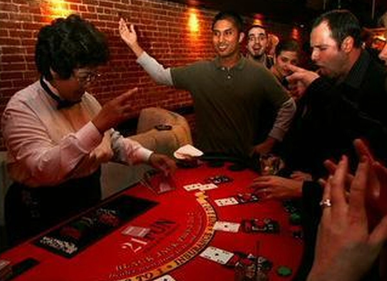 Blackjacktafel tijdens een spelronde